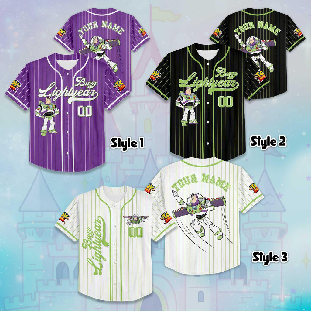 Custom Buzz Lightyear Collection Baseball Jersey, Disney Toy Story Buzz Lightyear Jersey Shirt, Disney Baseball Jersey Sports Gifts For Fans