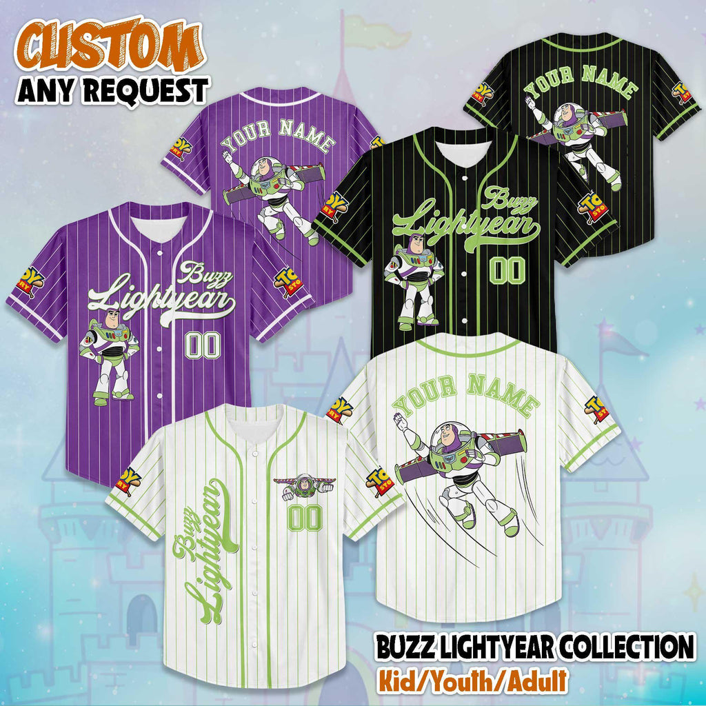 Custom Buzz Lightyear Collection Baseball Jersey, Disney Toy Story Buzz Lightyear Jersey Shirt, Disney Baseball Jersey Sports Gifts For Fans