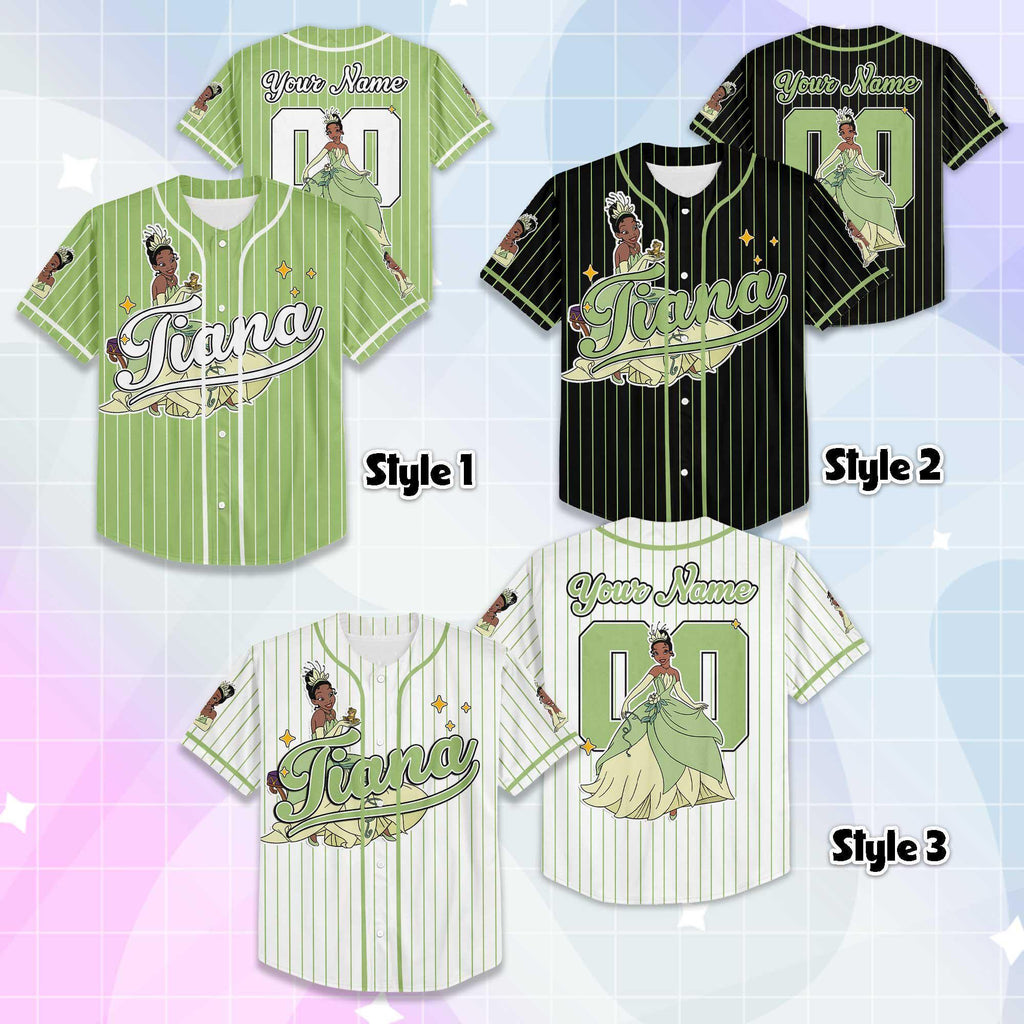 Personalized Tiana Baseball Jersey, Disney Tiana Princess Jersey Shirt, Birthday Gift, Disney Baseball Fan Lover Gift