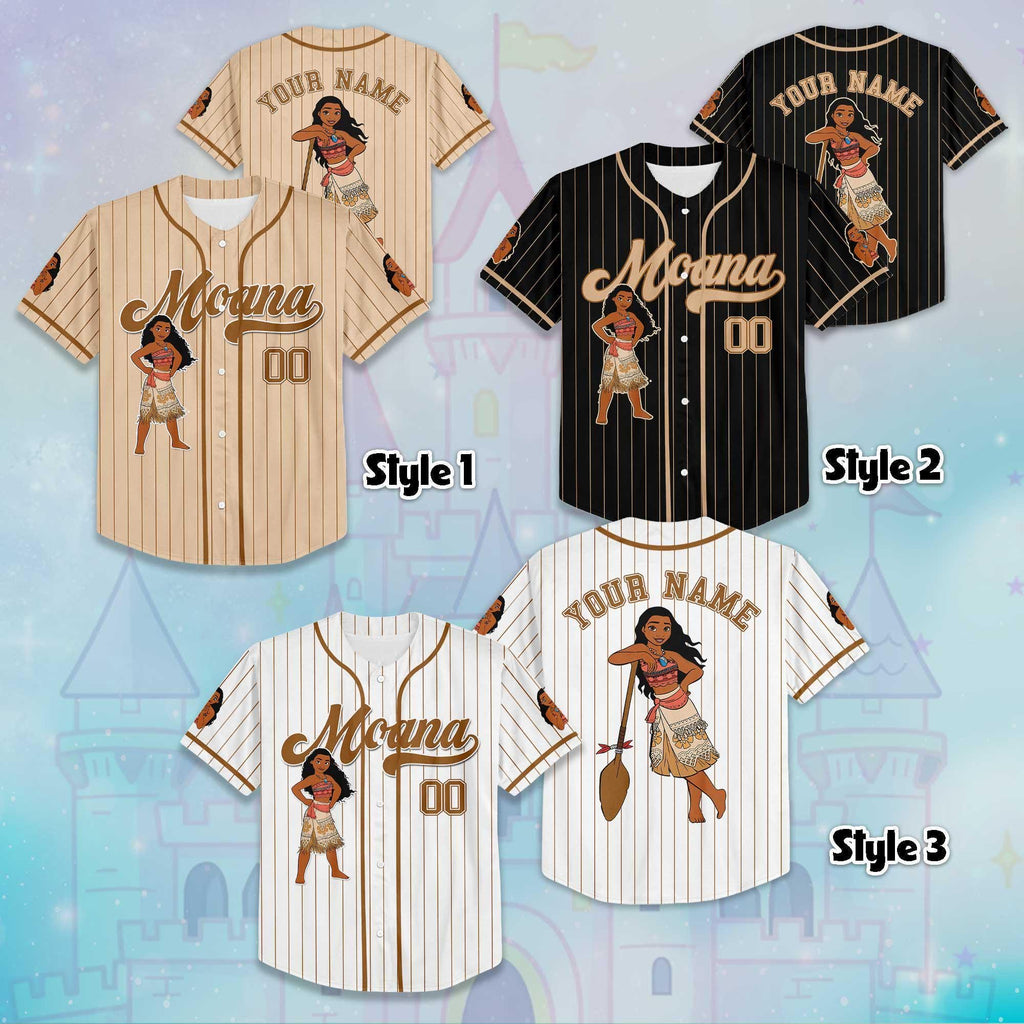 Personalized Disney Moana Baseball Jersey, Custom Moana Jersey for Disney Fans, Disneyland Birthday Gift, Disney Baseball Team Outfit