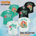 Custom Ariel Collection Baseball Jersey, Disney The Little Mermaid Ariel Jersey, Disney Baseball Jersey Sports Cute Gifts For Fans