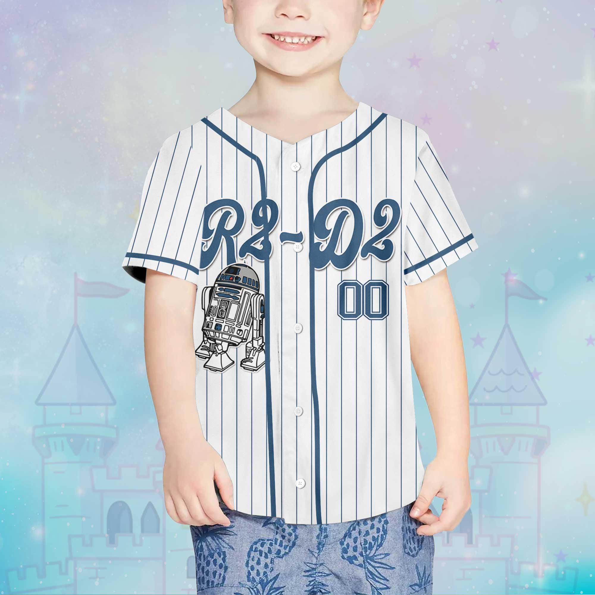 Personalized Star Wars R2-D2 Astromech Droid Baseball Jersey, Adult Disney Baseball Jersey Sports Cute Gifts For Fans Disney