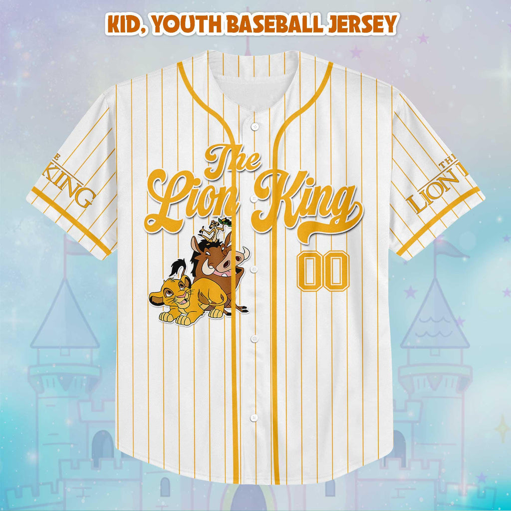 Personalized The Lion King Baseball Jersey, Custom The Lion King Sports Jersey for Disney Fans, Disneyland Birthday Gift