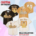Personalized Belle Princess Baseball Jersey, Custom Disney Beauty and the Beast Belle Jersey, Disney Baseball Jersey, Gifts For Fans