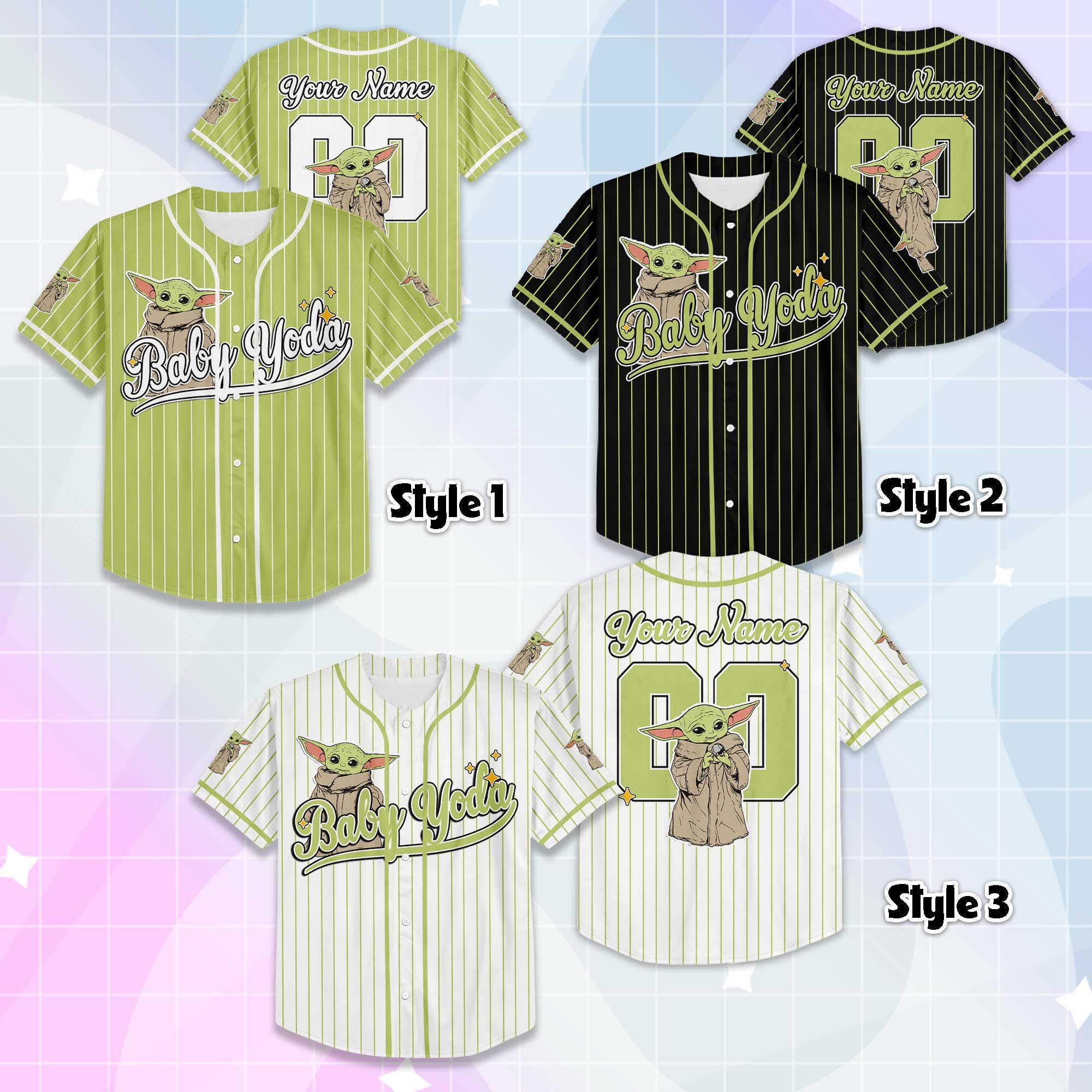 Personalized Baby Yoda Collection Baseball Jersey, Custom Star Wars Team Jersey, Baseball Team Outfit, Matching Family Shirt