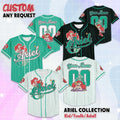 Custom Ariel Baseball Jersey, Personalized Disney The Little Mermaid Ariel Jersey, Disney Baseball Jersey, Gifts For Fans