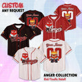 Personalized Anger Baseball Jersey, Custom Disney Inside Out Jersey, Matching Disney Trip Outfit, Disney Baseball Team Shirt