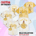 Personalized Belle Baseball Jersey, Disney Beauty and the Beast Belle Jersey, Disney Baseball Jersey Sports Cute Gifts For Fans