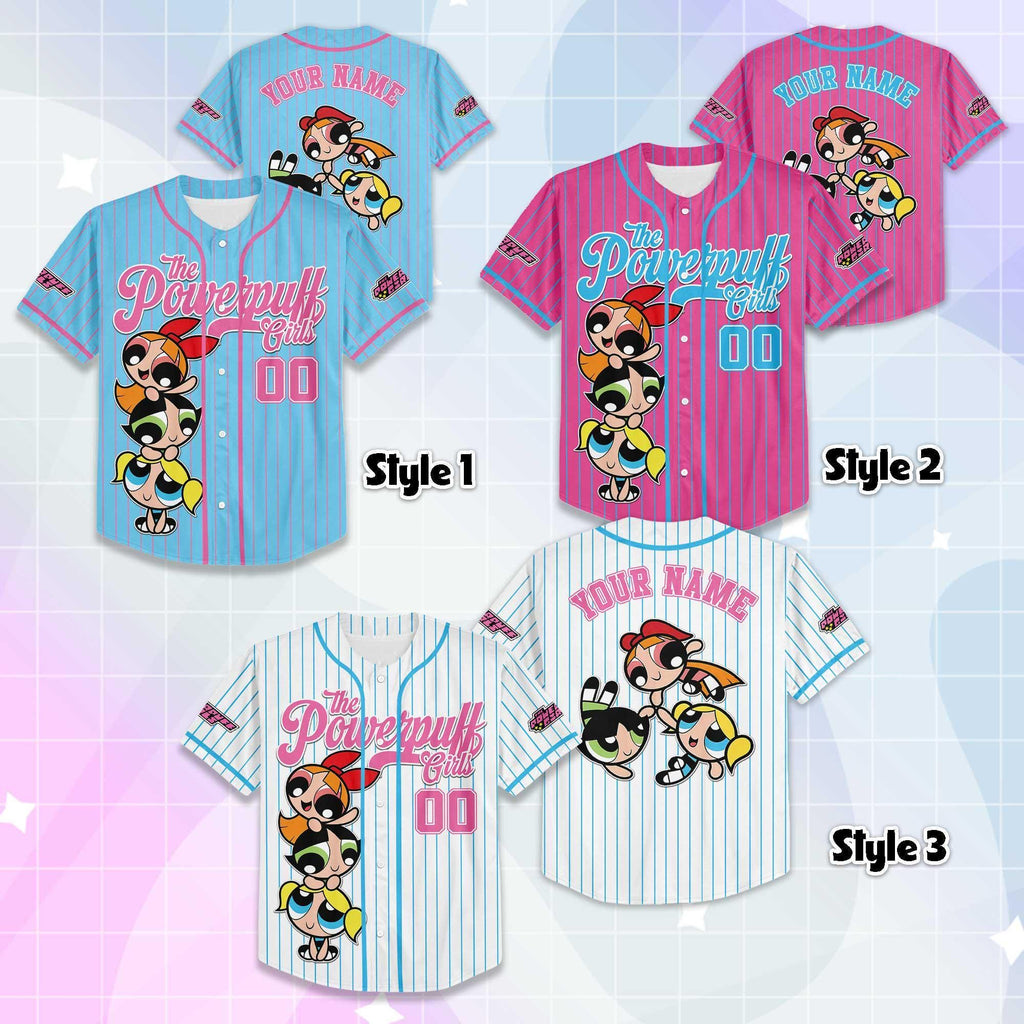 Custom The Powerpuff Girls Baseball Jersey, Family Outfit