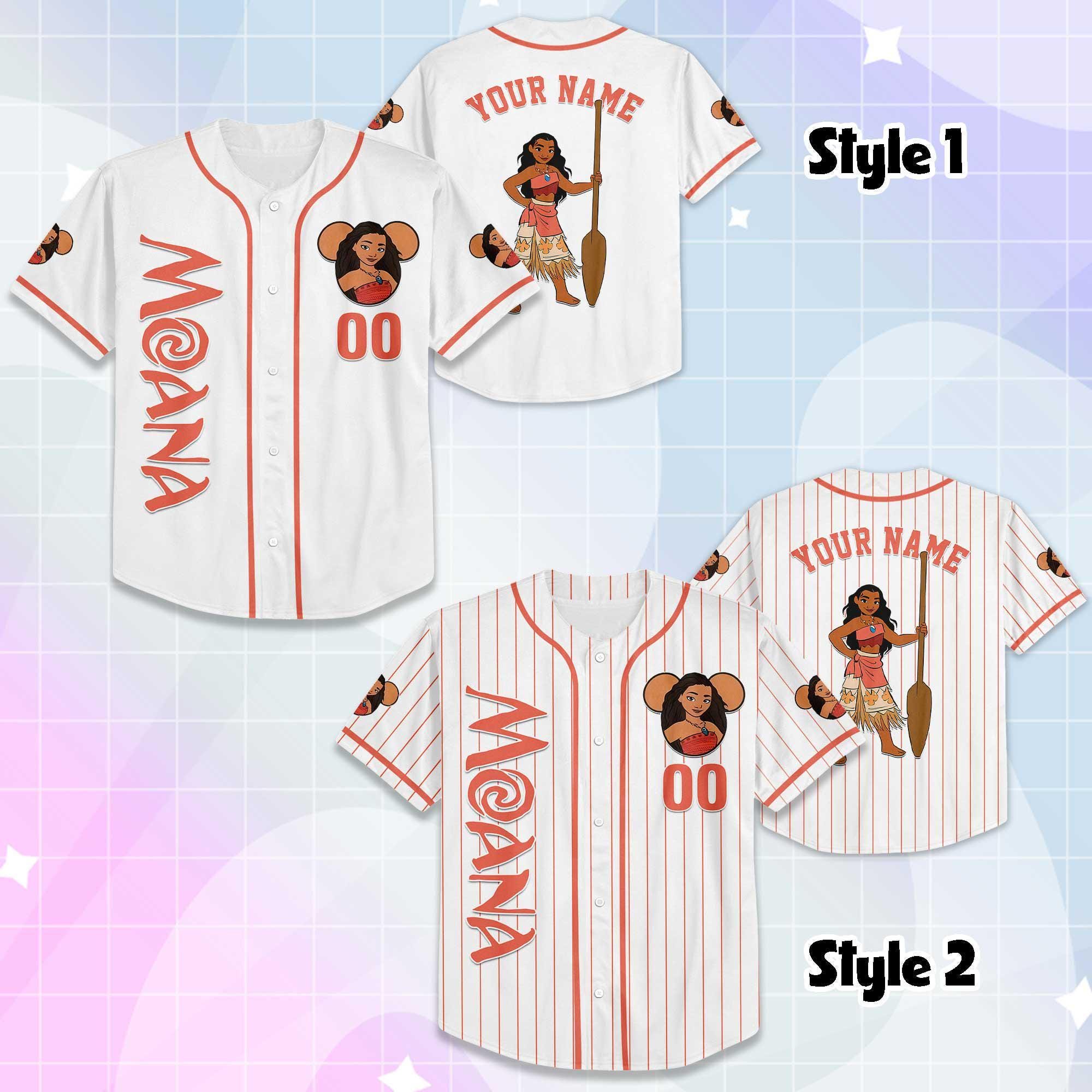 Personalized Moana Baseball Jersey, Custom Disney Moana Jersey Shirt, Disney Baseball Team Outfit, Birthday Gift