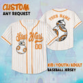 Personalized Star Wars BB-8 Baseball Jersey, Star Wars BB8 Jersey Shirt, Disney Baseball Jersey Sports Cute Gifts For Fans Disney