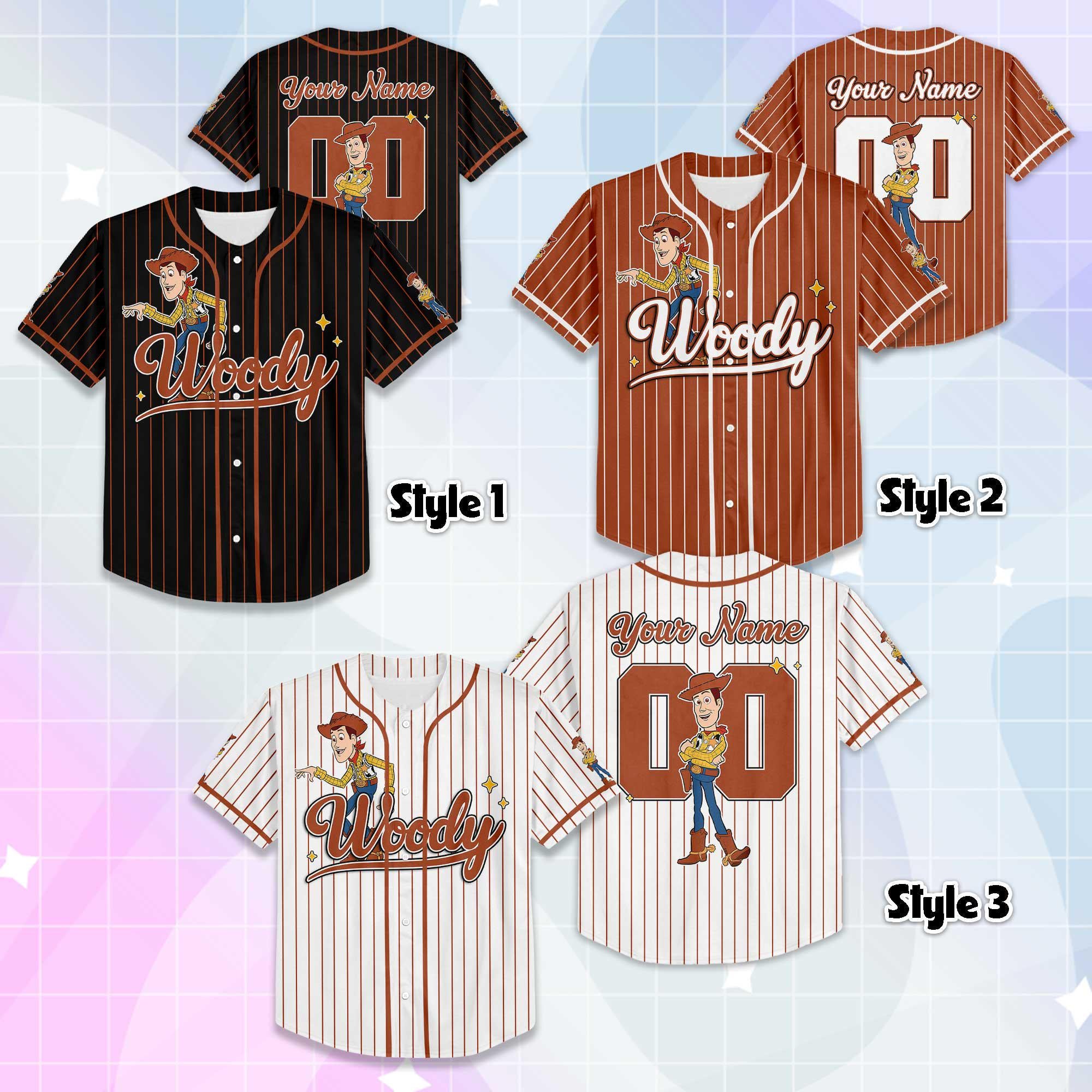 Personalized Woody Baseball Jersey, Custom Woody Baseball Shirt, Matching Disney Trip Outfit, Disney Baseball Team Shirt