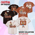 Personalized Woody Baseball Jersey, Custom Woody Baseball Shirt, Matching Disney Trip Outfit, Disney Baseball Team Shirt