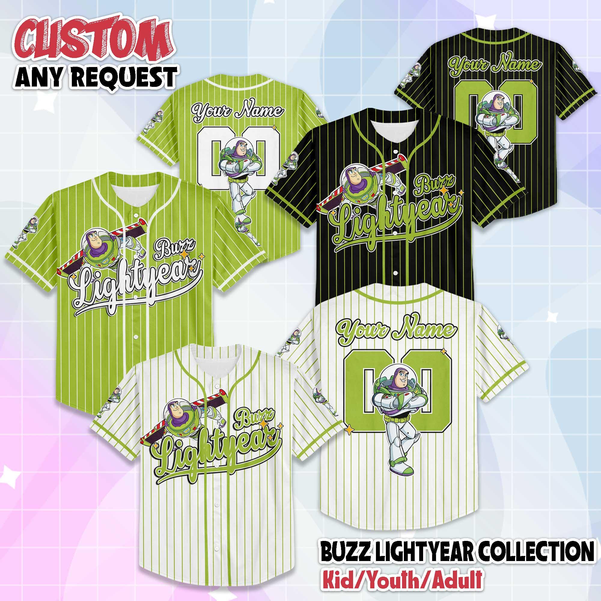 Personalized Buzz Lightyear Baseball Jersey, Custom Disney Toy Story Jersey, Matching Disney Trip Outfit, Disney Baseball Team Shirt