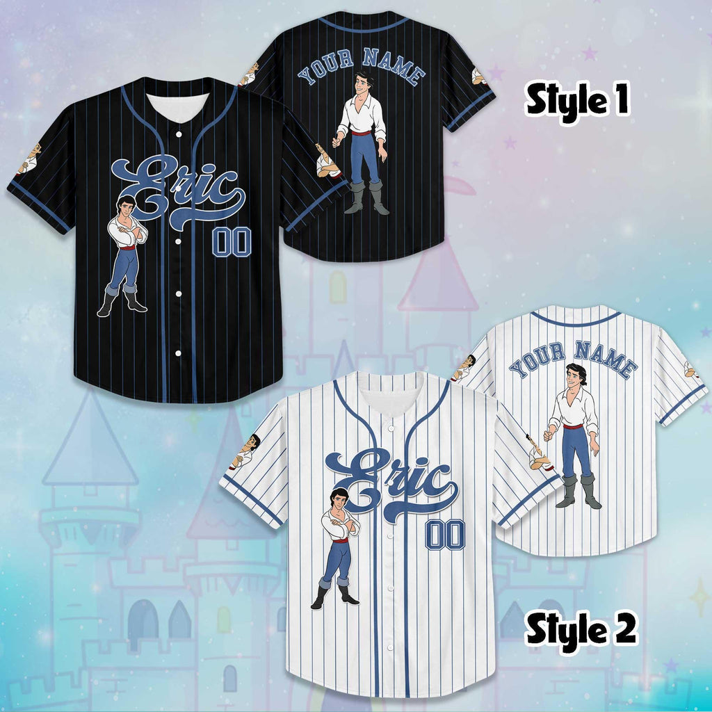 Custom Prince Eric The Little Mermaid Baseball Jersey, Disney Prince Eric Jersey Shirt, Disney Baseball Jersey Sports Cute Gifts For Fans