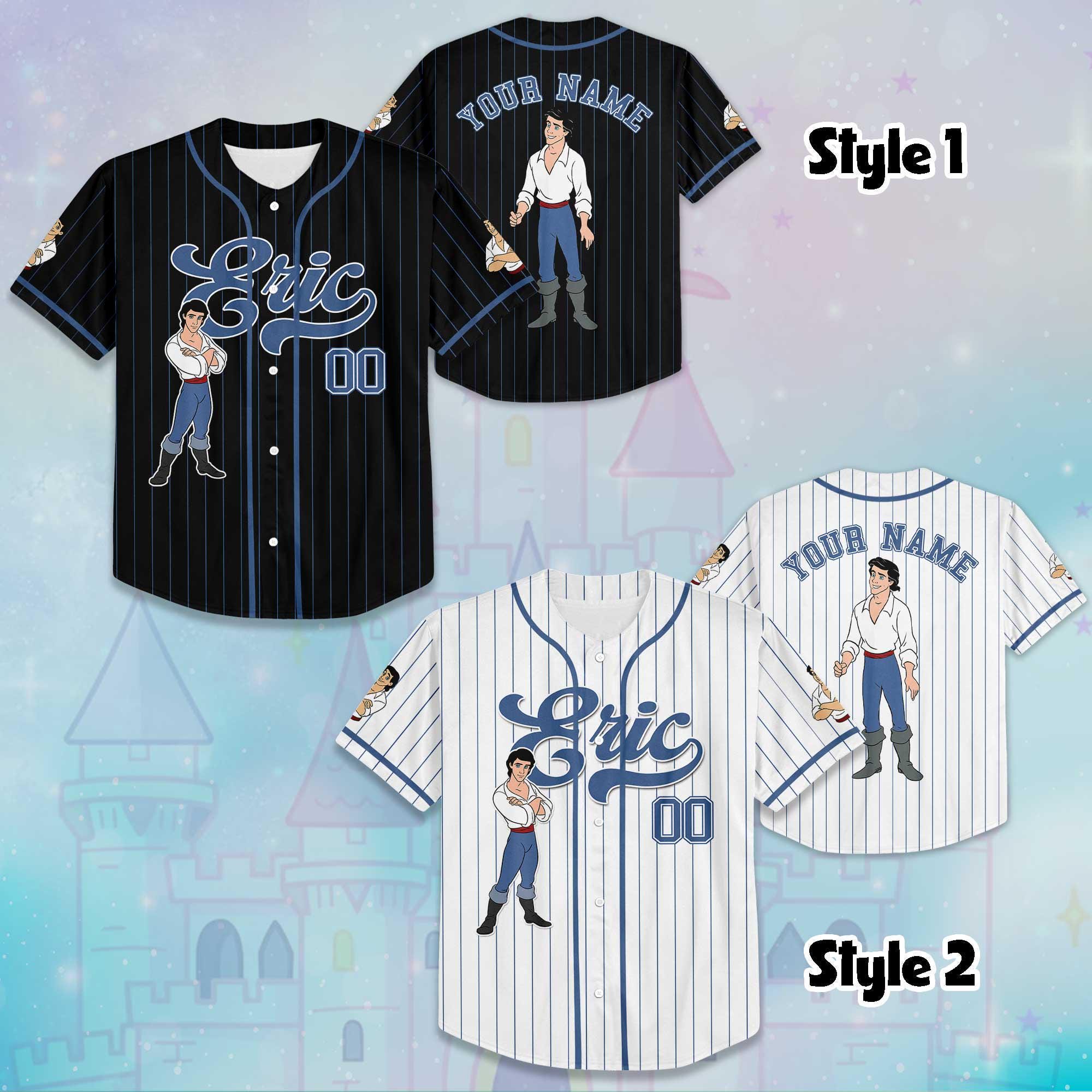 Custom Prince Eric The Little Mermaid Baseball Jersey, Disney Prince Eric Jersey Shirt, Disney Baseball Jersey Sports Cute Gifts For Fans