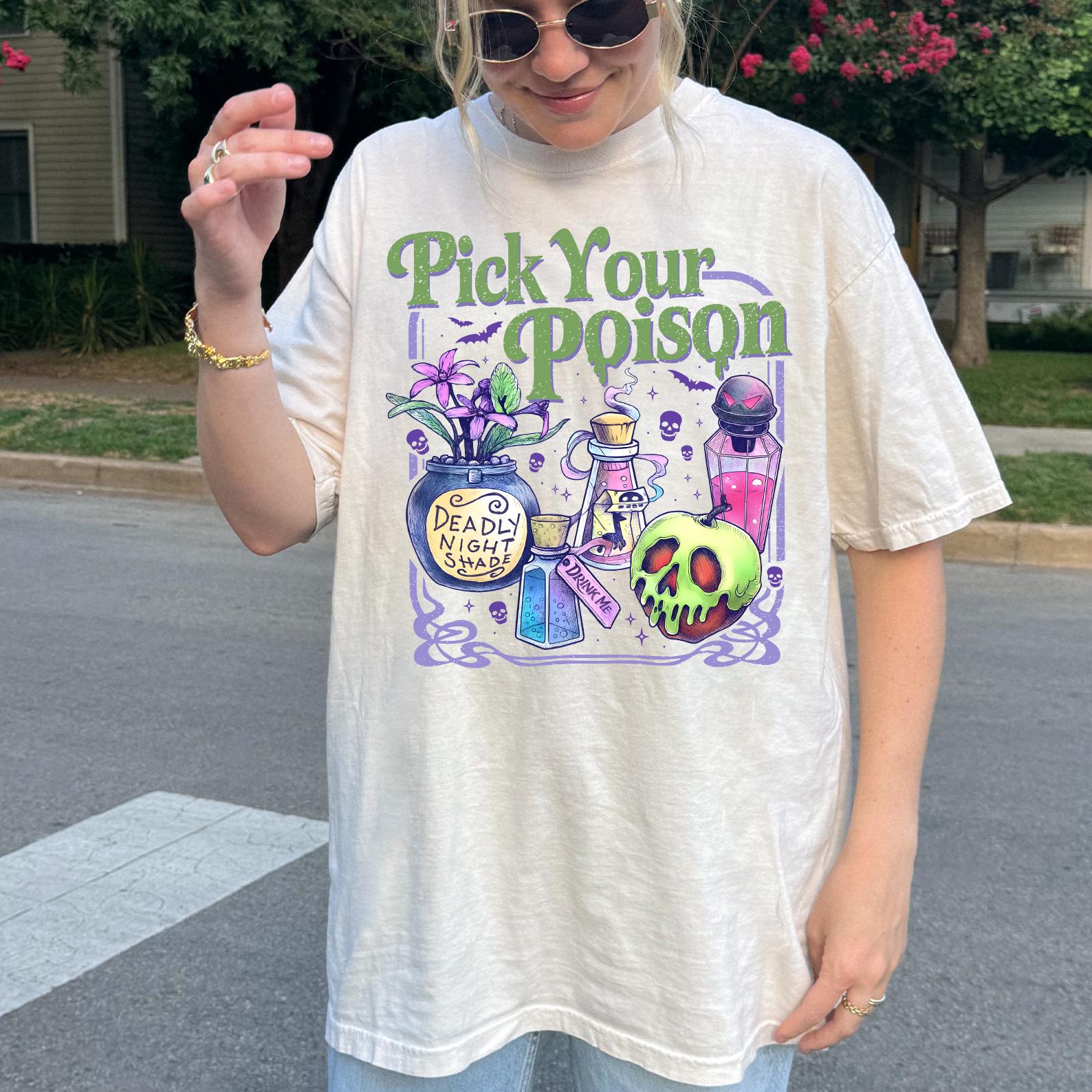 Pick Your Poison Shirt, Retro Disneyland Villains T-Shirt, Disney Witch Shirt, Disneyland Evil Trip Tee, Disneyworld Family, Comfort Colors®