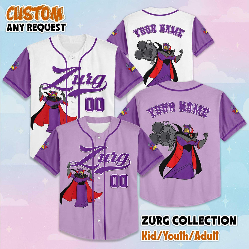 Personalized Zurg Baseball Jersey, Custom Disney Toy Story Baseball Shirt, Matching Disney Trip Outfit, Disneyland Birthday Gift