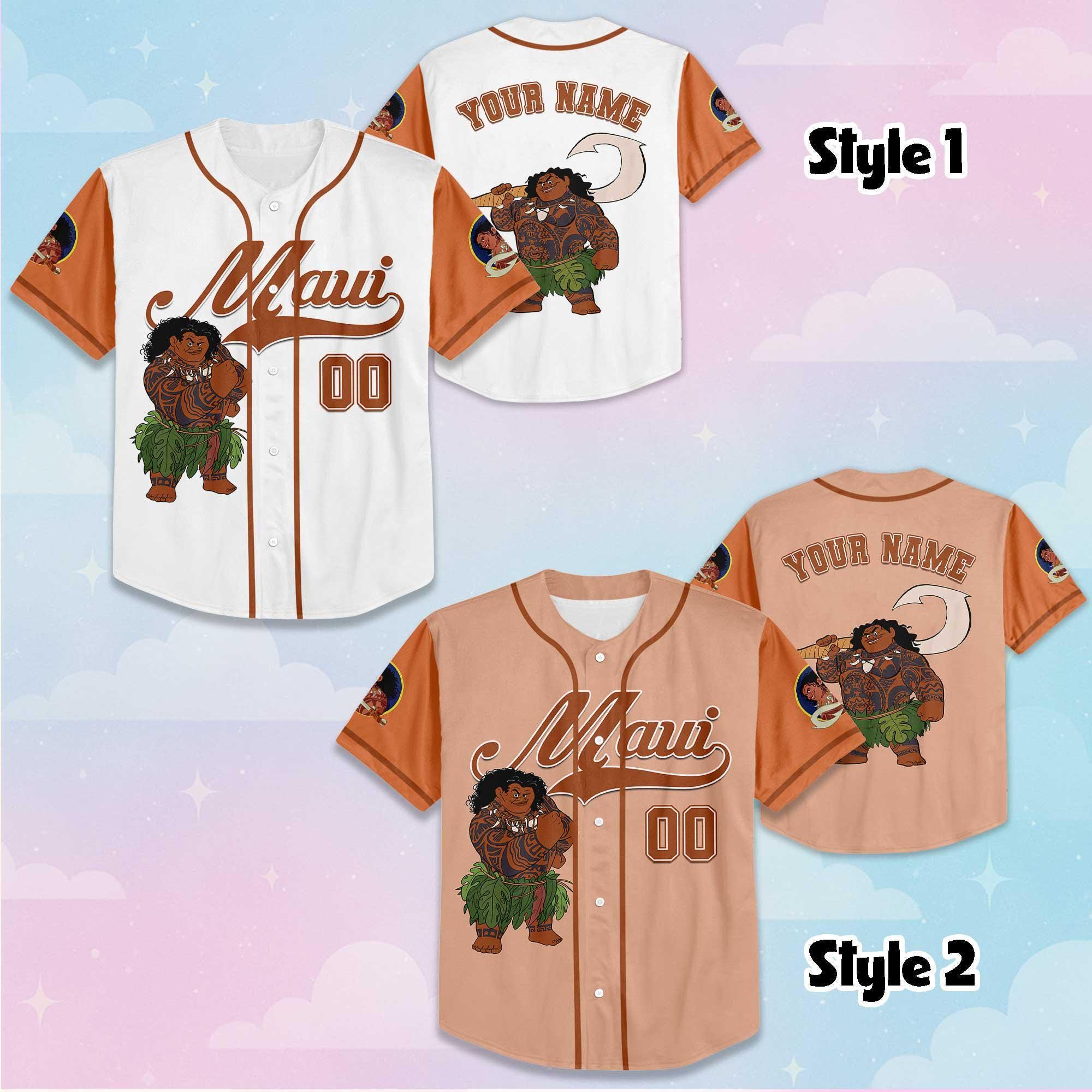 Personalized Disney Maui Baseball Jersey, Custom Moana Maui Shirt, Disneyland Baseball Team Outfit, Disney Gifts