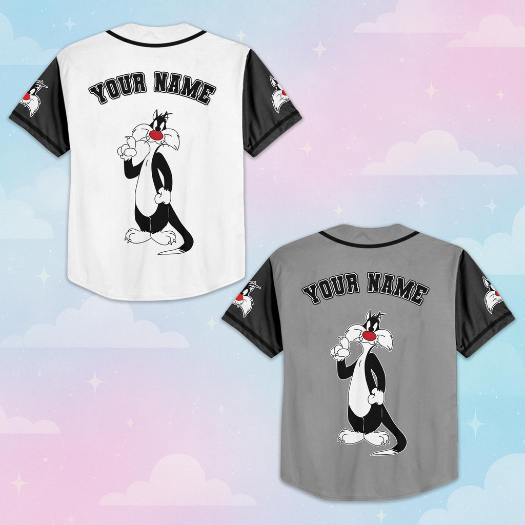 Personalized Sylvester Baseball Jersey, Custom Looney Tunes Jersey, Family Matching Outfit, Sylvester Fan Gift