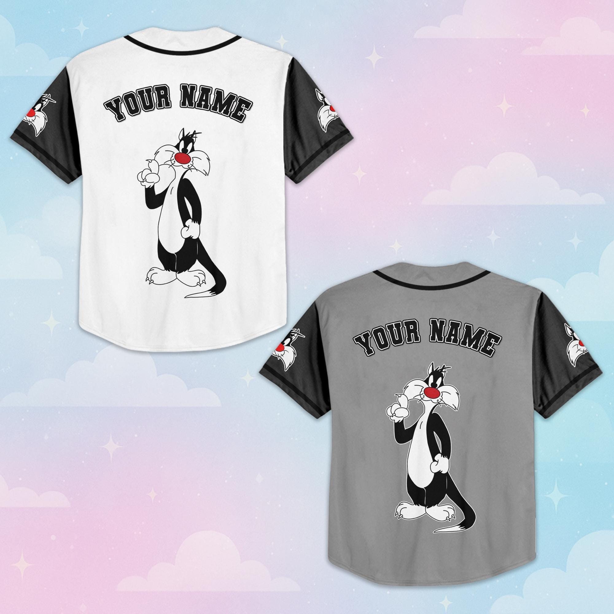 Personalized Sylvester Baseball Jersey, Custom Looney Tunes Jersey, Family Matching Outfit, Sylvester Fan Gift