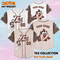 Personalized Baby Taz Baseball Jersey, Custom Looney Tunes Jersey, Family Matching Outfit, Birthday Gift
