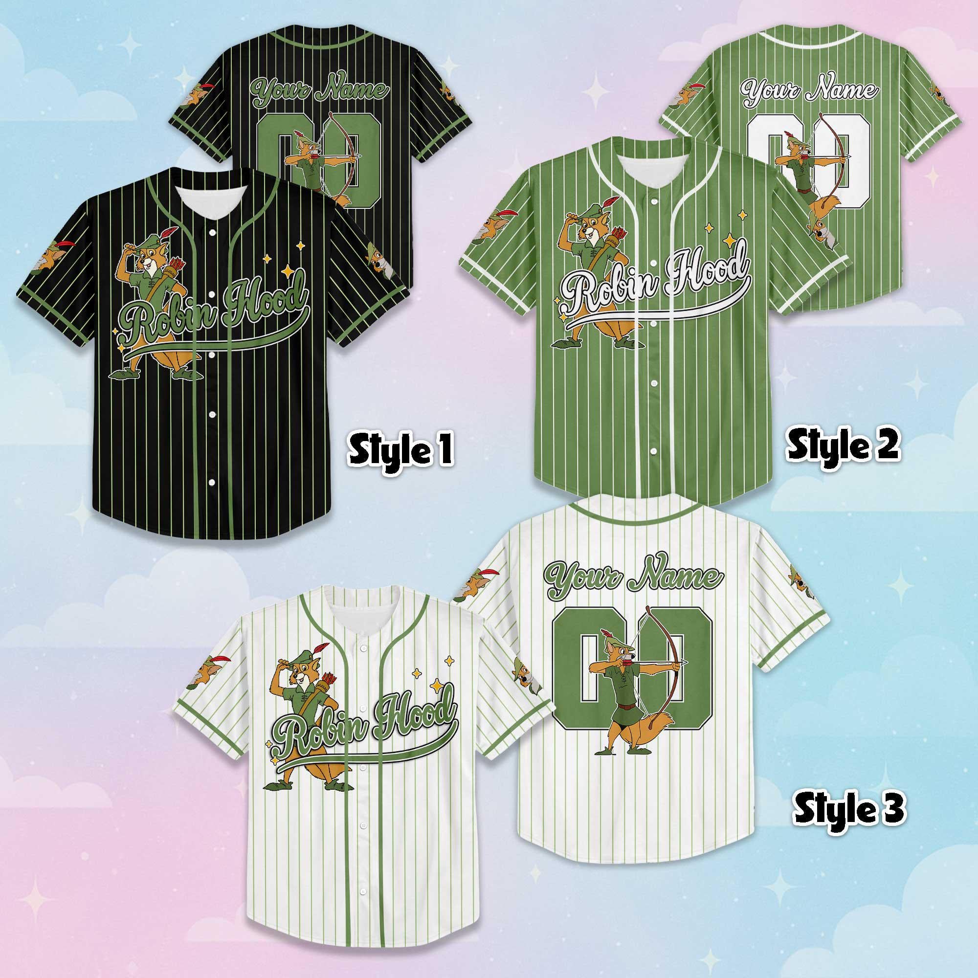 Personalized Robin Hood Baseball Jersey, Custom Disney Robin Hood Shirt, Matching Family Outfit, Disneyland Birthday Gift