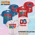 Custom Superhero Birthday Boy Baseball Jersey, Personalized The Avengers Jersey Shirt, Superhero Baseball Shirt, Birthday Gift