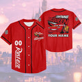 Personalize Lightning Mcqueen speed Red Dark Custom Kids, Youth, Adult Disney Baseball Jersey Sports Cute Gifts For Fans Disney