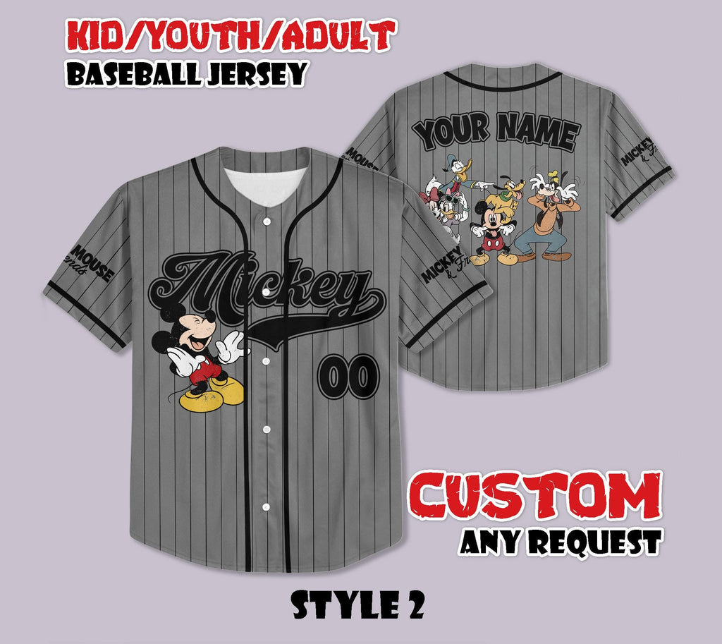 Custom Mickey Mouse Baseball Jersey, Disney Fan Outfit
