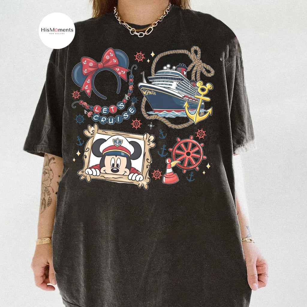 Retro Coquette Bow Disney Cruise Shirt, Mickey and Friends Cruise Tee, Disney Cruise Trip Shirt, Disney Summer Shirt, Disney Vacation Shirt