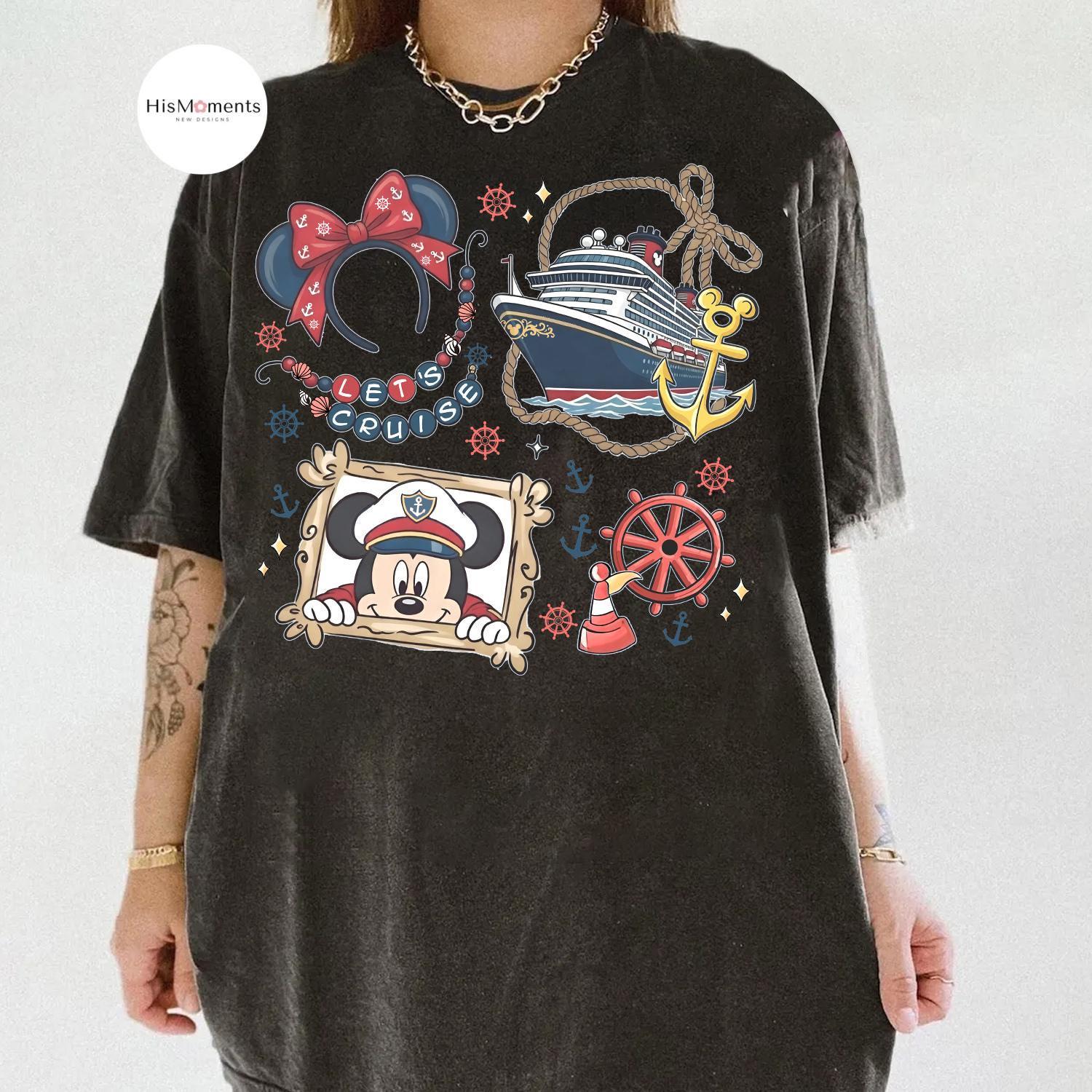 Retro Coquette Bow Disney Cruise Shirt, Mickey and Friends Cruise Tee, Disney Cruise Trip Shirt, Disney Summer Shirt, Disney Vacation Shirt