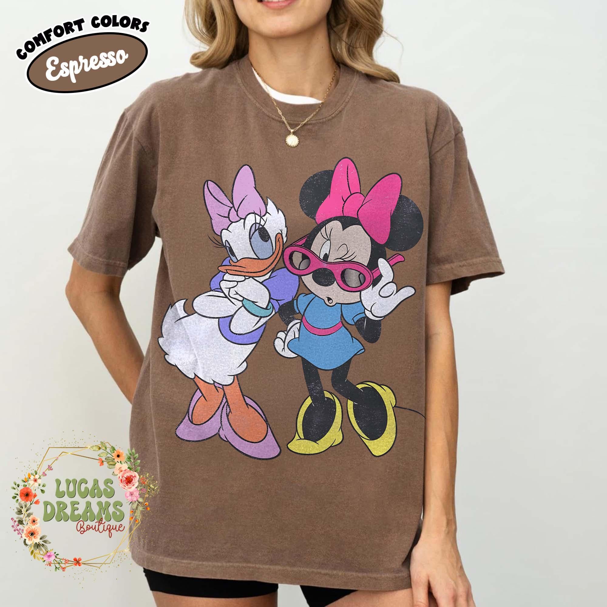 Retro Minnie Daisy Shirt, Vintage Disney Friends Tee, Comfort Colors White Disney Graphic Tee, Disney Trip Shirt, Best Friend Gift Tee