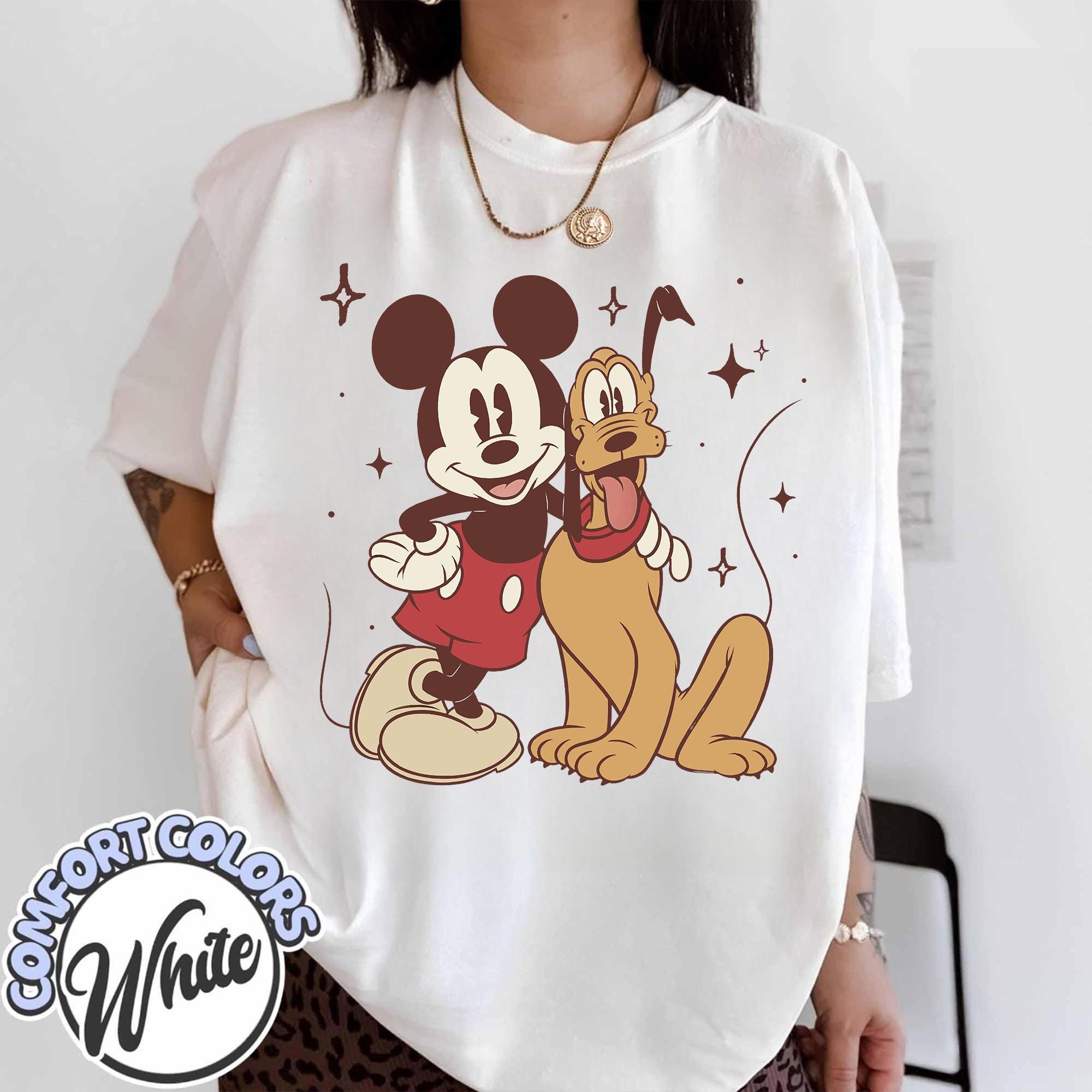 Comfort Colors® Mickey Pluto Best Friends Shirt, Retro Disney Vintage Tee, Cute Mickey Mouse Pluto Dog Hug, Disneyland Family Trip 2026
