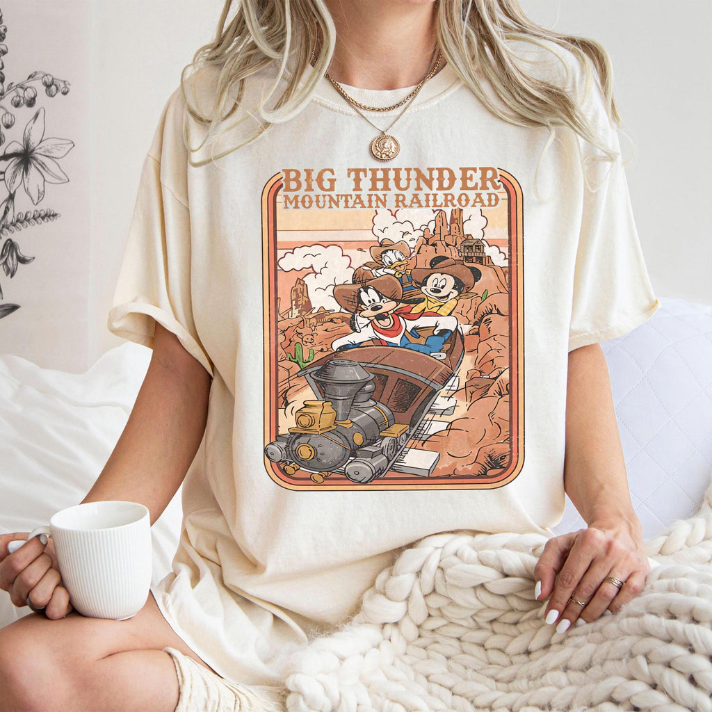Vintage Big Thunder Mountain Railroad Mickey & Friends Shirt, Disney Frontierland Ride Tee, Disney Roller Coaster Tee, Disneyland Family Tee