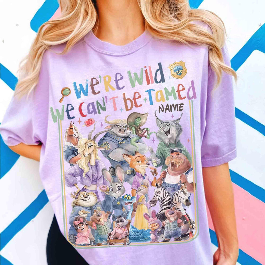 Personalized Disney Zootopia 2 We're Wild and We can't be Tamed Shirt, Judy Hopps Nick Wilde Gary De'Snake Group Tee, WDW Family Trip Gifts