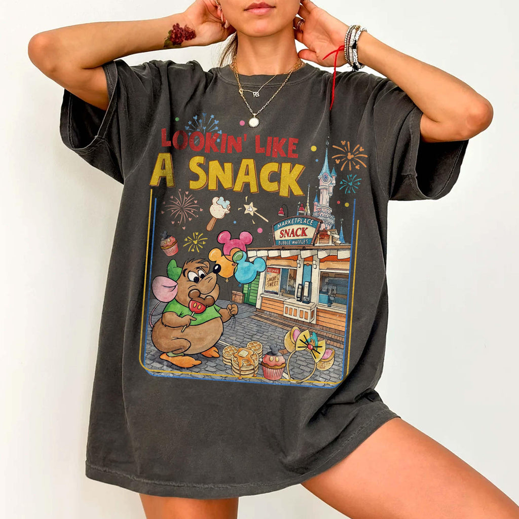Vintage Gus Gus Mouse Lookin' Like A Snack Shirt, Disney Park Ice Cream Tee, Cinderella Gus Magic Kingdom Castle Shirt, Disney Foodie Tee