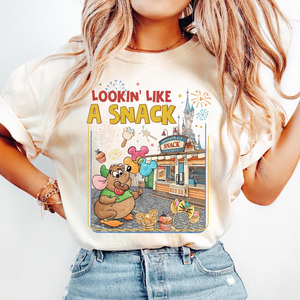 Vintage Gus Gus Mouse Lookin' Like A Snack Shirt, Disney Park Ice Cream Tee, Cinderella Gus Magic Kingdom Castle Shirt, Disney Foodie Tee