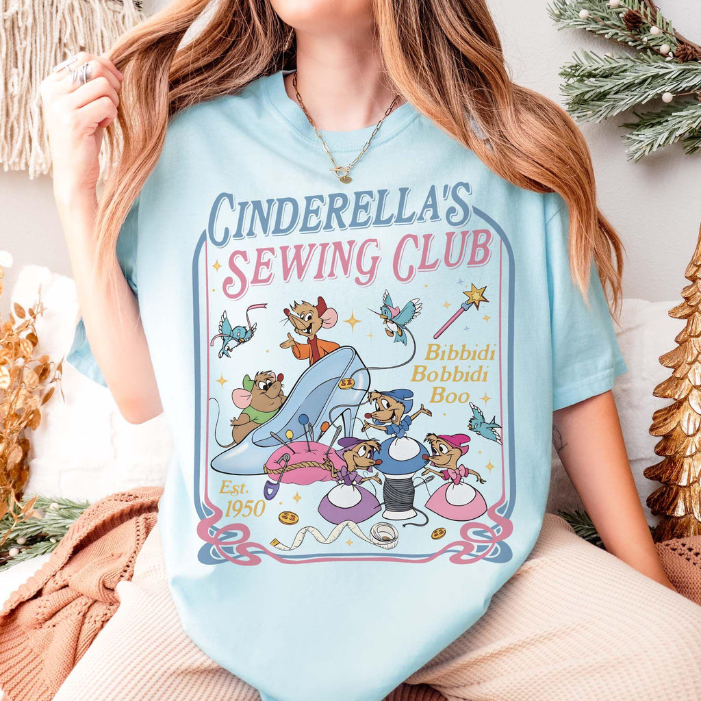Comfort Colors® Jaq & Gus Gus Shirt, Disney Cinderella's Sewing Club Shirt, Disneyland Cinderella Est 1950 Tee, Disney Princess Sewing Shirt