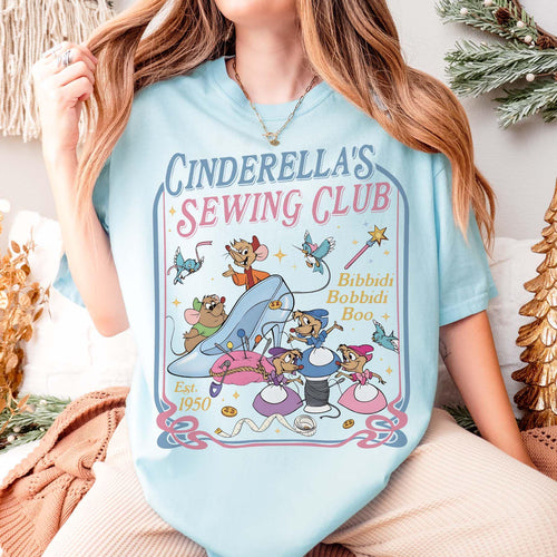 Comfort Colors® Jaq & Gus Gus Shirt, Disney Cinderella's Sewing Club Shirt, Disneyland Cinderella Est 1950 Tee, Disney Princess Sewing Shirt