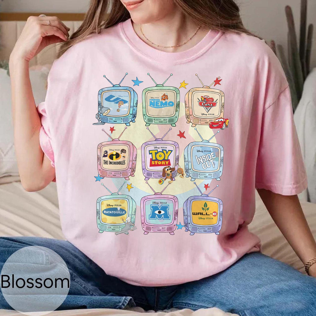 Retro Disney Pixar Movie Television Shirt, Disneyland Pixar Pier Shirt, Toy Story Finding Nemo Shirt, Disneyland Family Matching Trip Shirts