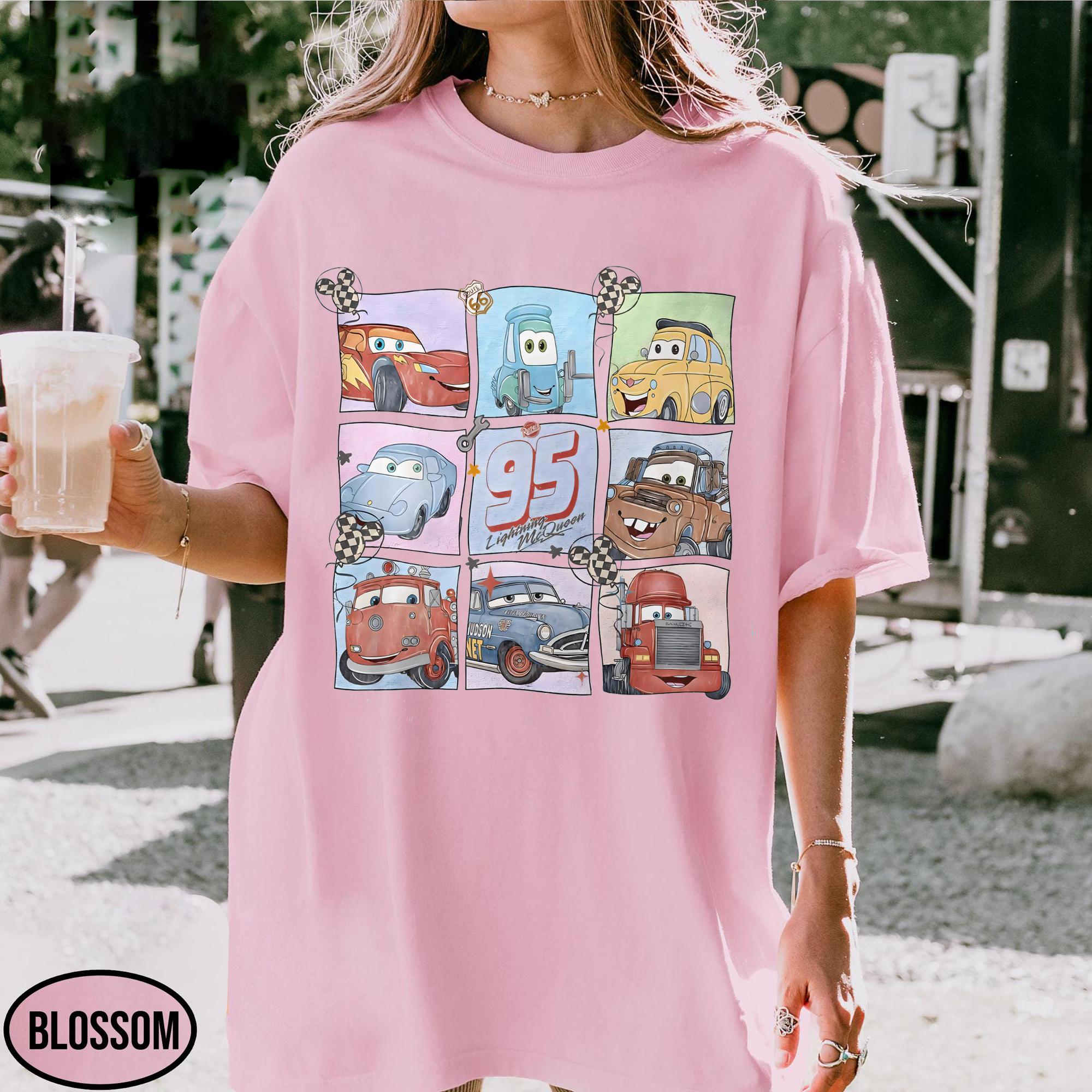 Comfort Colors® Retro Disney Pixar Cars Shirt, Lightning McQueen Shirt, Pixar Cars Group Shirt, Disney Family Vacation Trip 2026 Shirt