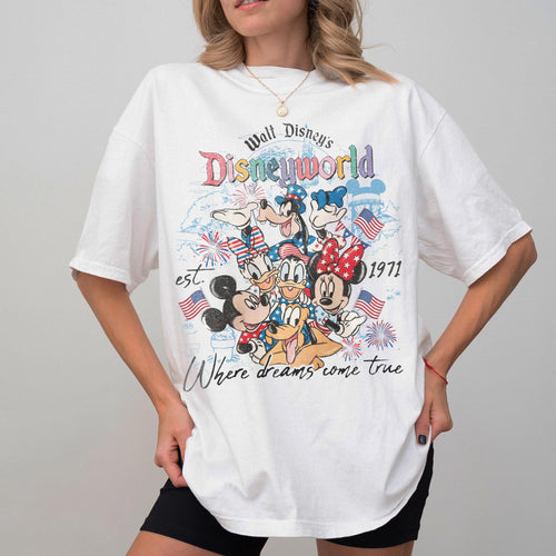 Comfort Colors Disneyworld Est 1971 Shirt, Vintage Disney Family Matching Tee, Mickey Friends Patriotic Shirt, Disney Trip 2026 Vacation Tee