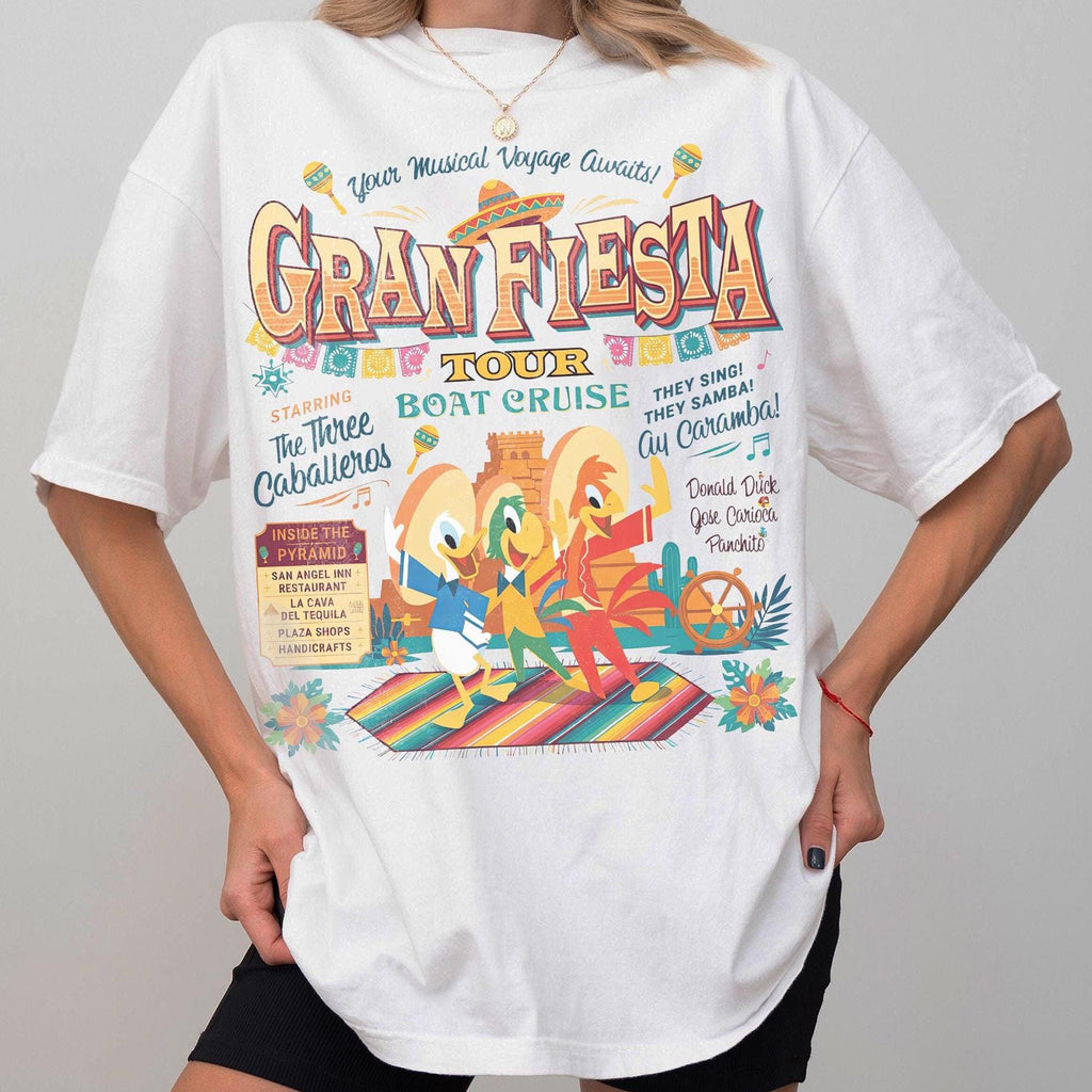 Retro The Three Caballeros Gran Fiesta Tour Boat Cruise Comfort Color Shirt, Disney Epcot Center Mexico Pavilion, Disneyland Family Trip Tee