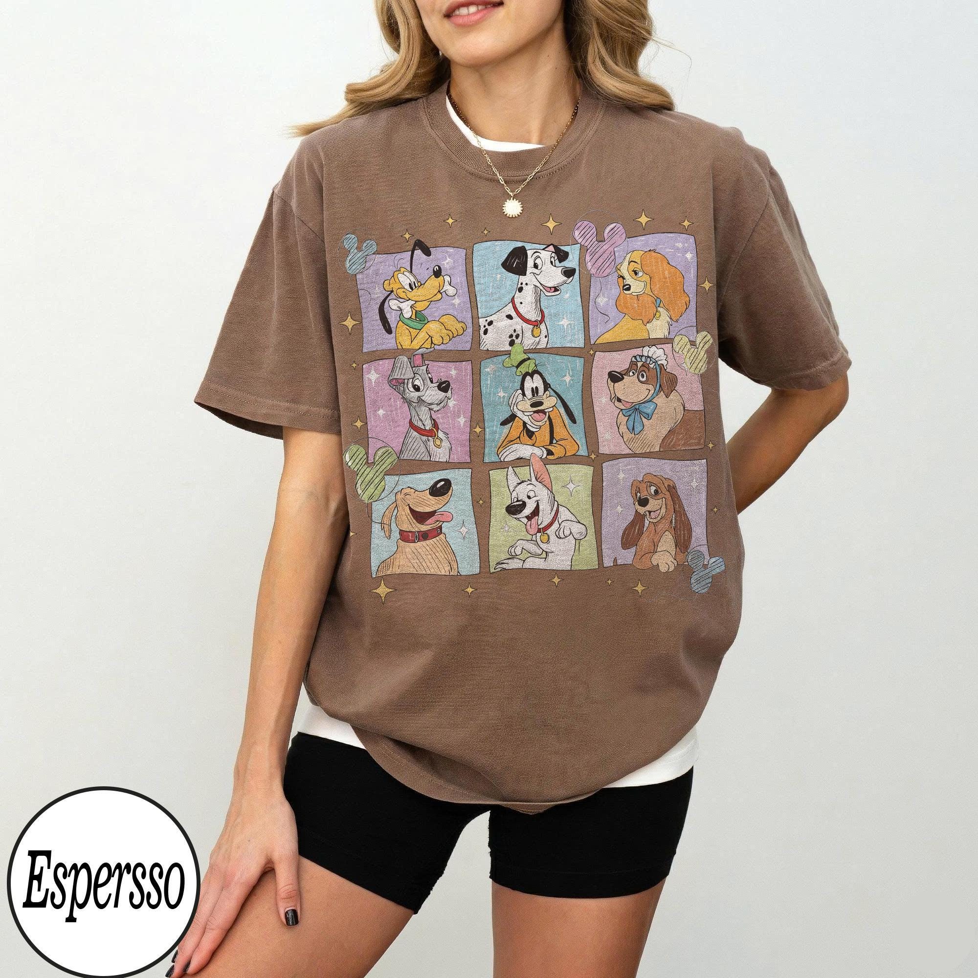 Retro Disney Dogs Characters Sketch Shirt, Vintage Life is Better With Dogs Disney Tee, Disney Dog Mom Shirt, Disney Family Dogs Lover Gifts