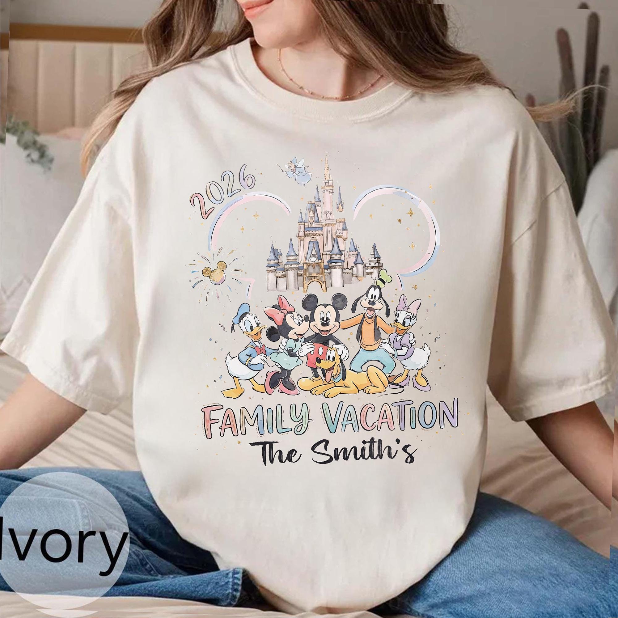 Custom Disney Family Vacation 2026 Comfort Colors Shirt, Vintage Mickey And Minnie Castle Trip Tee, Magical Kingdom Family Trip 2026 Shirts