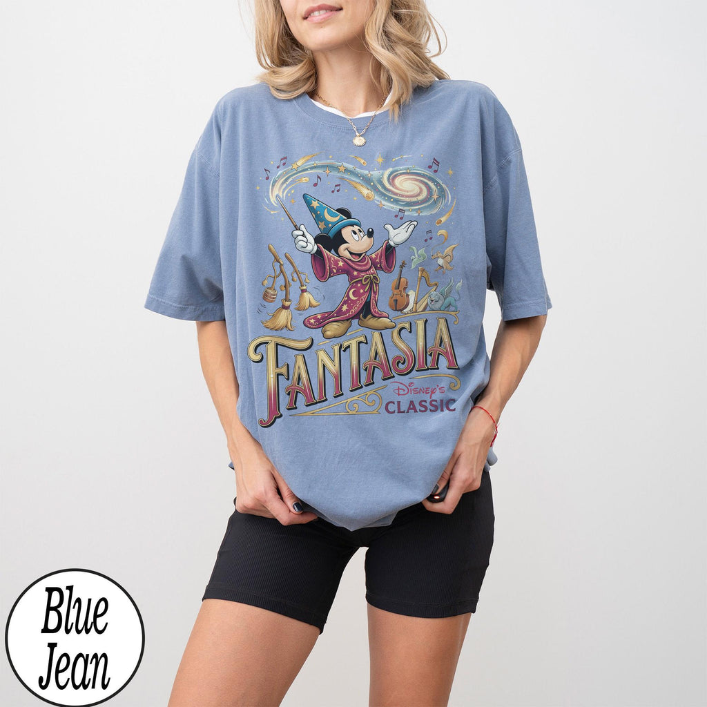 Retro Classic Fantasmic Sorcerer Mickey Comfort Colors Shirt, Disney Fantasia Wizard Tee, Fantasia Mickey Tee, Disneyland Family Trip 2026