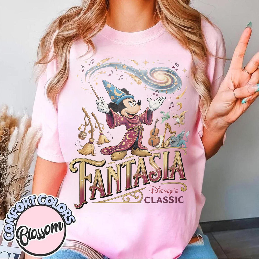 Retro Classic Fantasmic Sorcerer Mickey Comfort Colors Shirt, Disney Fantasia Wizard Tee, Fantasia Mickey Tee, Disneyland Family Trip 2026