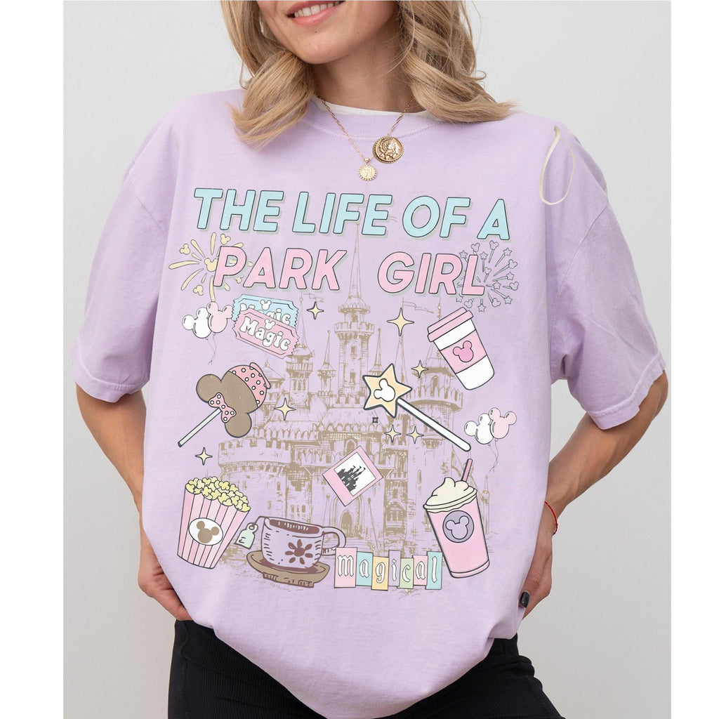 Comfort Colors The Life Of A Park Girl Shirt, Magical Pastel Park Snacks Shirt, Happiest Place On Earth Shirt, Girl Trip 2026 Matching Shirt