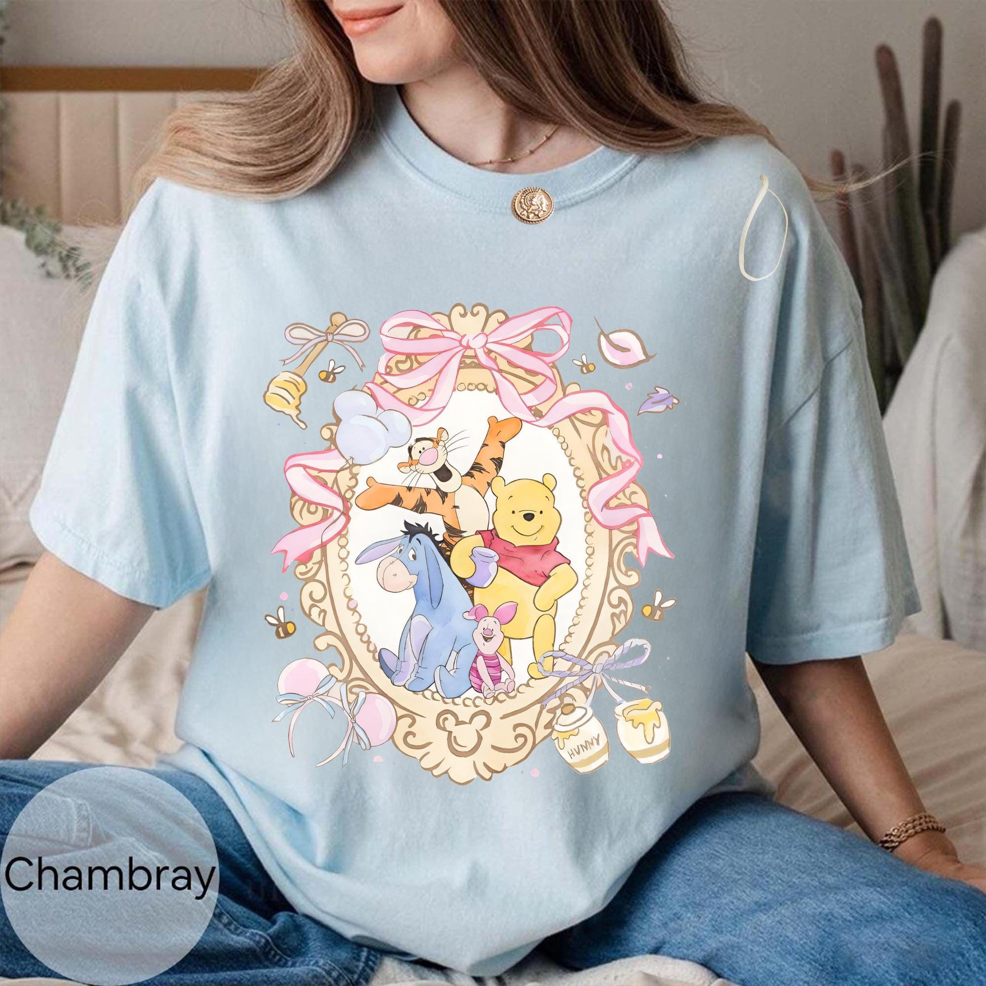 Watercolor Coquette Bow Winnie the Pooh and Friends Shirt, Pooh Co 1926 Vintage Disney Tee, Tigger Piglet Eeyore, Disney Family Trip shirts